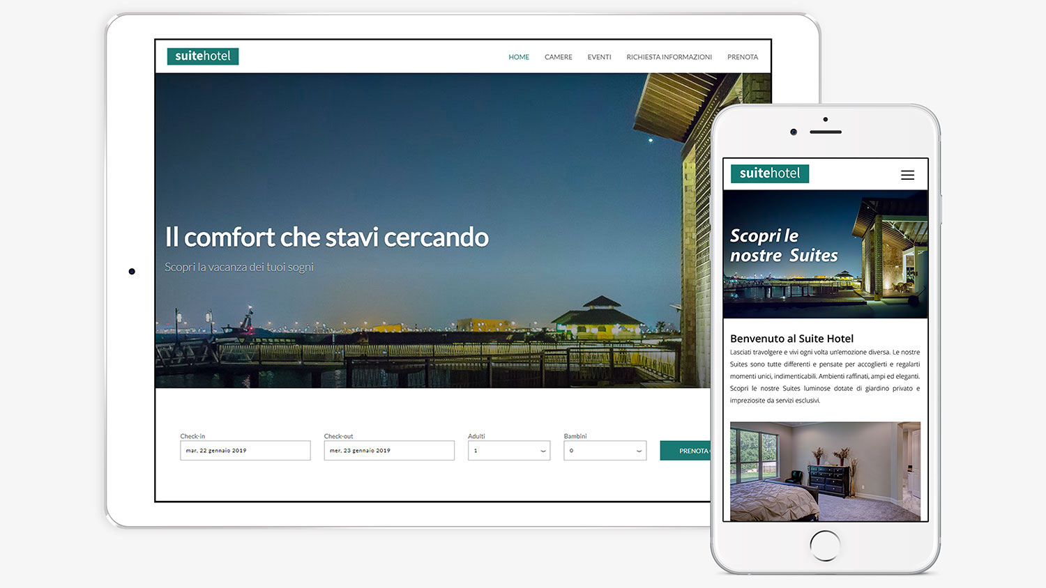 Sito web responsive per hotel